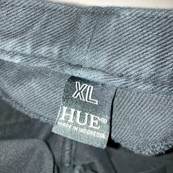 Hue Quilted Knee Black Zipper Pocket Jeggings Womens Size XL - Picture 7 of 11